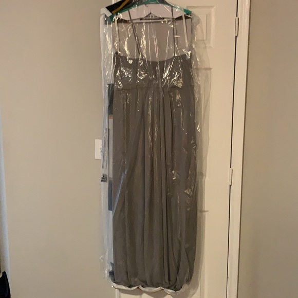 Double-Strap Long Georgette Bridesmaid Wrap Dress - Picture 3 of 3